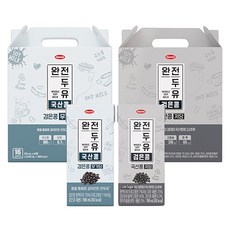 한미 완전두유 국산콩 검은콩 무가당 16팩+검은콩 저당 16팩 190ml 총 32팩, 32개