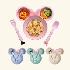 토비츠 귀여운 유아식기 스푼 포크 세트, 1개, 핑크