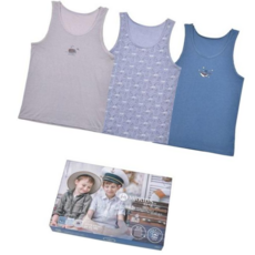 남아런닝 순면 남아 런닝 3매입 주니어나시 초등학생런닝