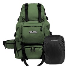 밀스펙 남녀공용 여행용 백팩 배낭 기내용 데일리, 카키 (트래블) + 레인커버, 1개