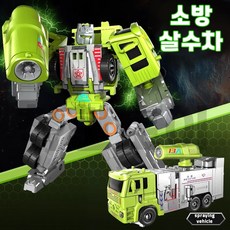 착한토이 레스큐 합체봇 구조대 변신 합체 로봇 앰블란스 경찰차, 4.살수차(초록), 1개