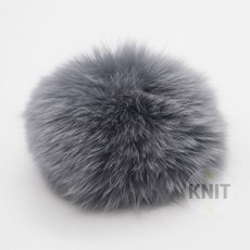 [더니트] 리얼 폭스털 방울 폭스 폼폼 밍크 모자 방울, 03 청회색, 1개