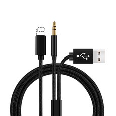 iPhone 轉 3.5mm 音源線 車用 AUX 連接線 適用於 iPhone 14/13/12 汽車音響, 1個, 黑色﹝二合一 充電+聽歌﹞