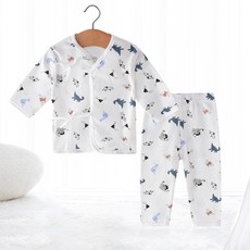 寶寶純棉新生兒胎衣套裝 無骨縫製長袖兩件套 舒適春秋款