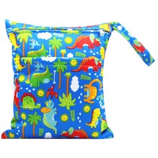 尿布袋 防水袋 媽媽包 尿布收納 尿布包 推車掛袋 外出防水袋 環保袋 髒衣袋 拉鍊防水袋 雙口袋 萬用袋 防水尿布袋-侏儸紀公園:(36*30cm, 侏儸紀公園