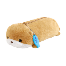 동물 필통 봉제 인형 파우치 수달 필통 파우치, 1개, 단일