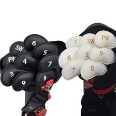 홀리데이 골프 고급형 가죽 클럽 헤드 아이언커버세트, 블랙