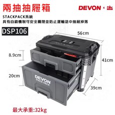 DEVON 大有 DSP104 最大承重 32kg 重型工具箱, 1個, 兩抽抽屜箱