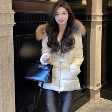 트렌치점퍼 벨트롱패딩 폭스퍼롱패딩 겨울 여성 퀄팅, 상세 페이지 참고, L 화이트 (다운 재킷)