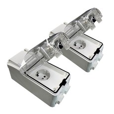 (하이 쿠팡) 외부 방수 스위치 및 전원 콘센트 다용도 루프탑 HI-C 2, 2개, 7.(1+1) 방수_원버튼 1구 노출콘센트, 화이트, 82mm