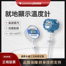 數顯溫度計不鏽鋼工業溫度表插入式雙金屬耐高溫工業級插入式, 1個, 不鏽鋼殼插深L=100mm:1個