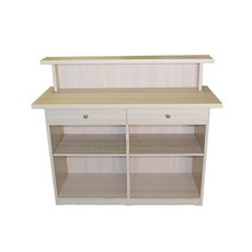 일자 서랍형 1200 2단 카운터 매장 식당 템바보드 미용실 카페 테이블 인포 계산대, 월넛2단