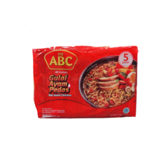 ABC 미 인스턴트 굴라이 아얌 쁘다스 (Mi Instan Gulai Ayam Pedas) 5in1 375g, 1팩