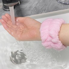세안 손목 밴드 극세사 핑크, 1개, 상세페이지 참조
