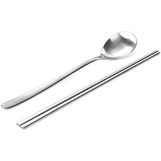올비아 민자 수저 세트, 실버, 숟가락 + 젓가락, 1개