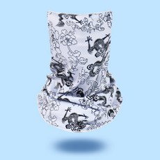 【無品牌】-白色迷彩掛耳防曬防紫外線冰絲面罩圍脖戶外騎行脖套透氣面罩, 1個, 迷彩冰絲面罩