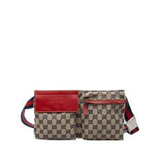 구찌 중고 2000-2015 GG Canvas Web Double Pocket belt bag