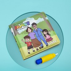 變色水畫本 神奇水畫書 變色洗澡書 撕不爛布書 水畫冊 塗鴉畫本 洗澡畫本 畫畫玩具書 (台灣現貨), 水畫洗澡書（快樂家庭）