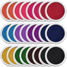 Jetec 24팩 17.8cm(7인치) 대형 세척 가능한 잉크 패드 세트 손자국 발자국 패드 DIY 공예 카드 제작 스크랩북 가족 아트 프로젝트용 무독성 스탬프 (12, Jetec 24팩 17.8cm(7인치) 대형 세척 가능