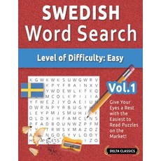 (영문도서) Swedish Word Search - Level of Difficulty: Easy - Vol.1 - Delta Classics - Give... Paperback, Linguas Classics, English, 9798349006630