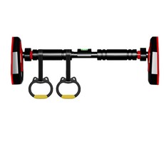 家用多功能引體向上單槓，室內門框單槓，健身器材，免鑽孔設計，安全穩固, 黑色帶吊環