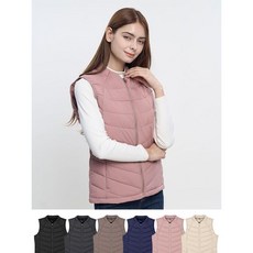 이지바이 코튼캔디 여성 웰론 슬림핏 경량 패딩 조끼 AB23V007W