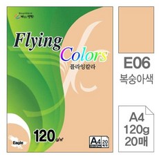 삼원특수지 삼원)플라잉칼라(E06.복숭아색/A4/120g/20매), 단품