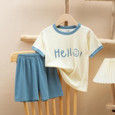 兒童短袖套裝 純棉家居服