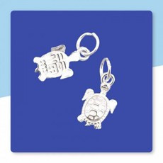비즈톡 [SVP-26-22]순은펜던트 실버925 복자거북이 고리형 7.3x12.3mm+O링 거북이펜던트