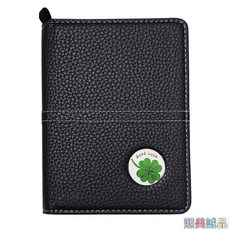 三天出貨 高爾夫計分本 高爾夫計分卡 高爾夫計分 高爾夫計分紙 包含鉛筆和馬克 PU皮材質 黑色高端 高爾夫配件, 幸運草 計分本