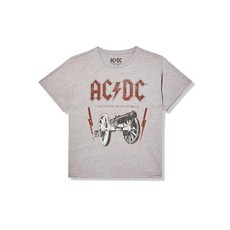 Goodie Two Sleeves 여성용 ACDC 캐논 앤 볼트 카본 그레이 S/S 주니어 베이비 티 카본 그레이. S