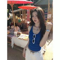基礎好穿 白色帶胸墊吊帶背心女外穿夏季新款修身工字短款上衣