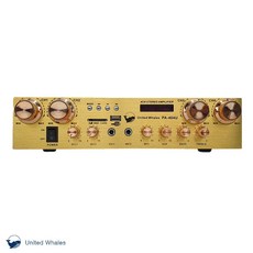 U.W 4채널 블루투스 앰프 PA-404U 카페 매장용 앰프+리모콘+RCA케이블 (골드색상)