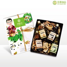 佳源油品 油衷之禮好油分享組 (黑麻油 芝麻香油 苦茶油 花生調合油) 禮盒, 1個