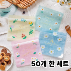 엘루온 쿠키 간식 포장 비닐 봉투 투명 기프트백 감성 포장지, 1세트, 50개