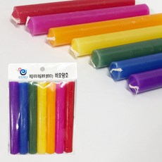 양초 칠색초 7색 인테리어소품 레인보우 컬러양초, 1개