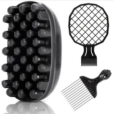 쿠쿠스토어 3개 세트 가능한 헤어 스타일링 코일 부드러운 아프로 컬 드레드락 롤러 여성 살롱 도구 액세서, 01 black3pcs, 01 black-3pcs