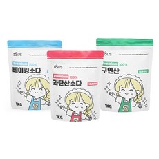 아이앤어스 100% 국내산 프리미엄 베이킹소다+과탄산소다+구연산 3종세트, 1개