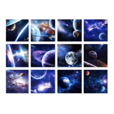 트윈은 별자리 우주 행성 12패턴 50장 학습 양면 색종이, 3팩, 12색