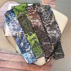 冰袖男士夏季騎行開車防紫外線手套護臂袖子大碼冰絲薄款防曬袖套, 字母迷彩卡其色,僅需要一件不送（1雙裝）, 1個