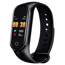 스마트 만보기 기계 만보계 시계 칼로리 소모 심박 손목 전자 운동 디지털 밴드 거리 측정, A. 블랙 기본형 (옵션이미지 참고), 1개