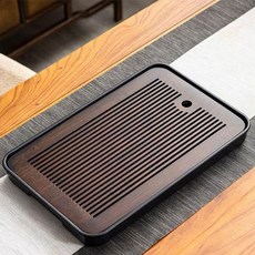 티트레이 차트레이 받침대 다기 다도 대다무 차판, 검정(직사각형), 1개