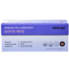페이퍼백 2주분 감마리놀렌산(GLA) 보라지유 케어츄, 1박스, 84정