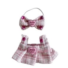 라부부용 인형 옷 세트 리본 액세서리가 있는 우아한 드레스 의상 17cm/15cm 인형용 핑크 패션 드레스 (인형 미포함), Pink001