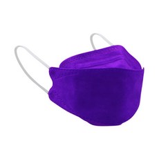韓國兒童KF94口罩 幼幼口罩 4D立體口罩 魚嘴形口罩 四層防護 卡通口罩, 深紫, 1個, 4個裝