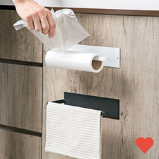 주방 수납 어디 에나 설치 한 부착식 키친타올걸이 키친타올, 블랙