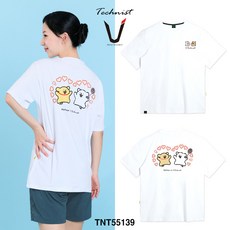 테크니스트 티셔츠 배드민턴 반팔 상의 코튼라이크 오버핏 화이트 TNT55139 남성 여성