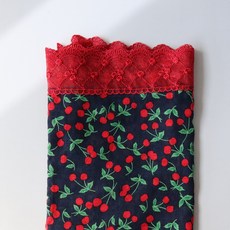 체리 에티켓 손수건 턱받이 레이스 앞치마 스카프 휴대용 무릎덮개
