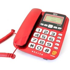 SANLUX 台灣三洋 TEL-832 話筒增音有線電話 (和弦鈴聲/來電報號/銀色/紅色/鐵灰色), 紅色
