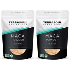 Terrasoul Superfoods 젤라틴화 마카 파우더 0.9kg(2파운드) - 프리미엄 품질 | 권장 사용: 체력과 에너지 증가 지원 | 쉬운 소화를 위한 젤라틴화, 16 Ounce (Pack of 2), 454g, 1개